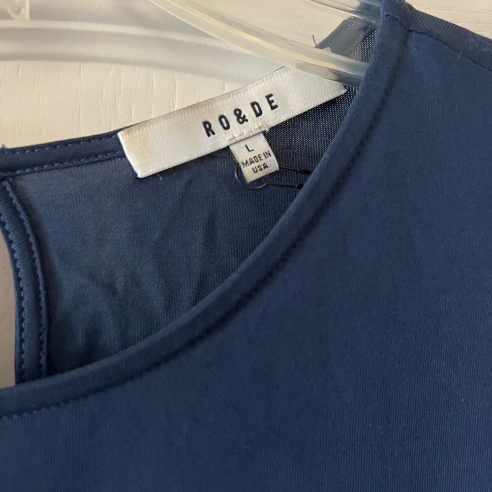 Ro & De Navy Ruffle Top - Picture 2 of 4